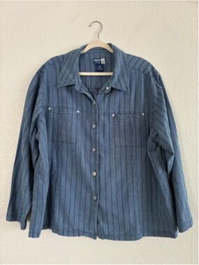 Venezia Jeans Blue Striped Button-Up Shirt